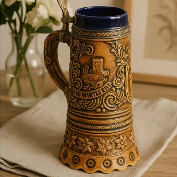 Vintage MAPSA Ceramic Beer Stein with Lid - Picture 5 of 5